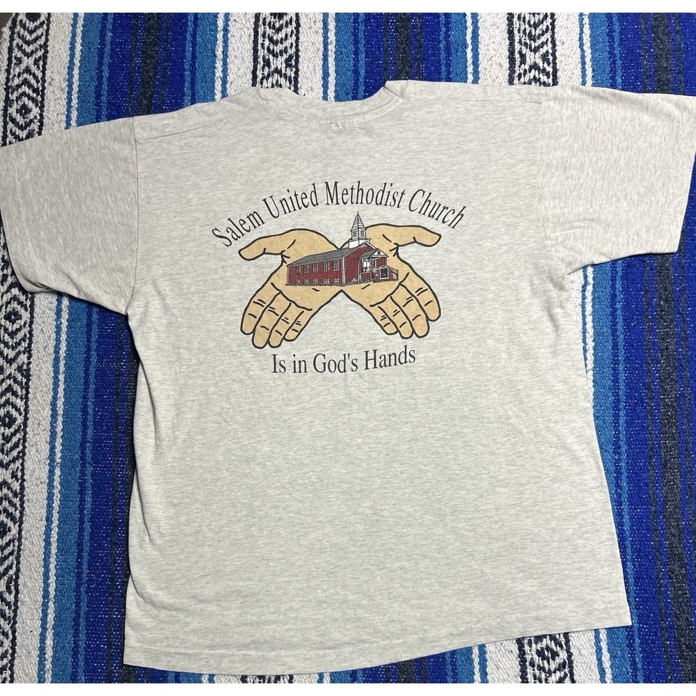 Vintage 90s Religious Church Graphic  Single Stitch T Shirt USA Large